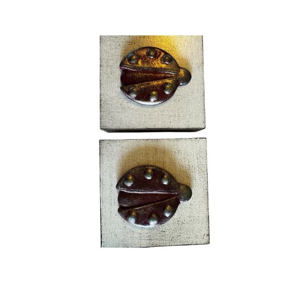 Lady Bug Trinket Jewelry Wooden Box metal lady‎ bug Handmade in Turkey 2 avail - Picture 1 of 7